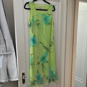 Green Floral Midi Dress